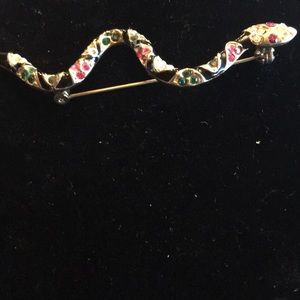 3” snake pin beautiful all stones intact, vintage piece
